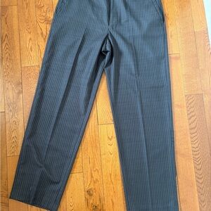 Perry Ellis Men's Pinstripe Dress Pants in Dark Gray